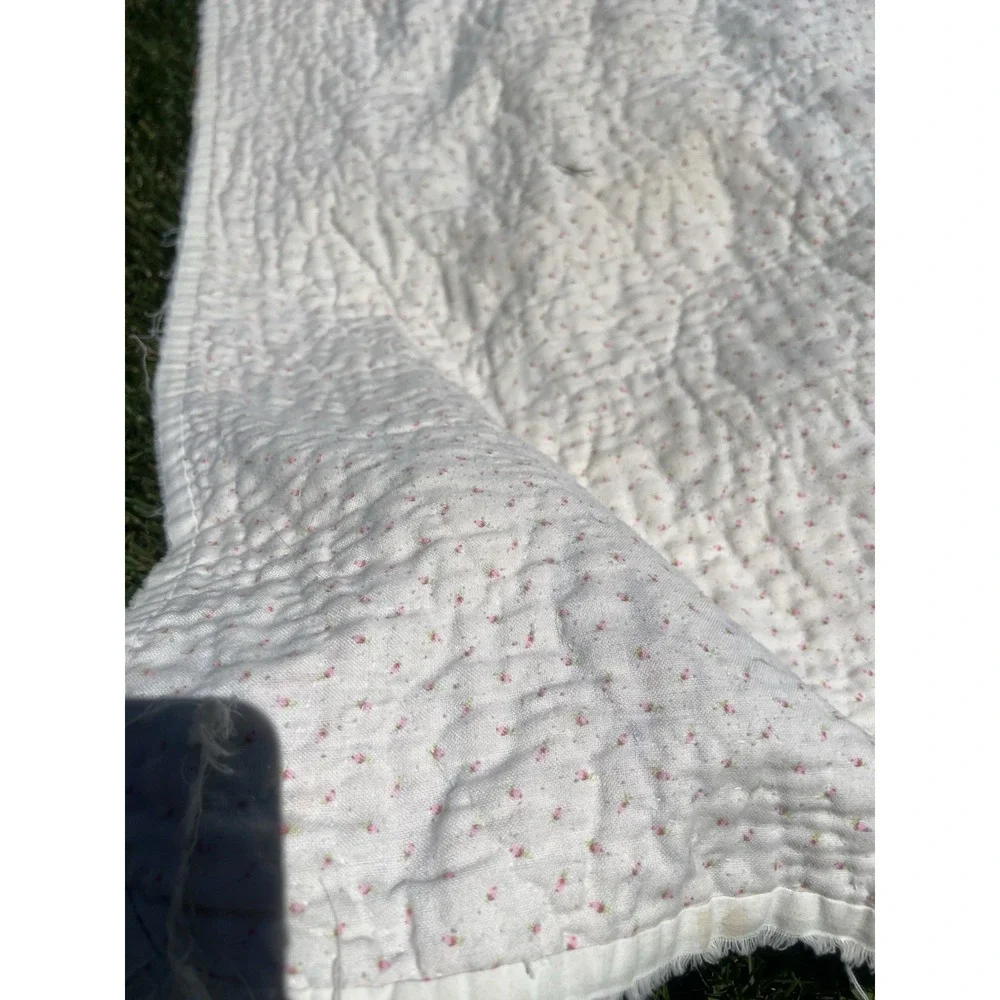Vintage Hexagon Grandmother's Flower Garden Quilt Hand Made 79